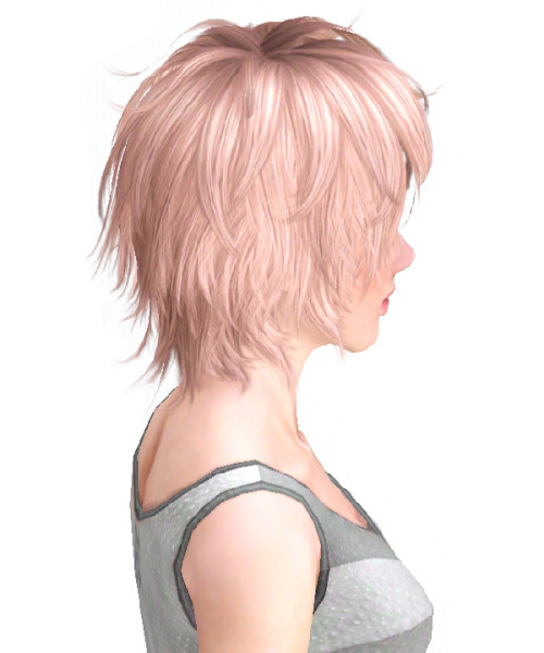 Pink and Fluffy hairstyle 005 by Kijiko for Sims 3