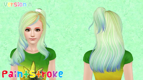 Small accessorized pigtail hairstyle Skysims 106 retextured by Katty for Sims 3