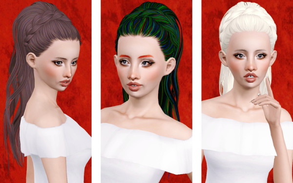 Braided babe hairstyle Skysims 176 retextured by Beaverhausen for Sims 3