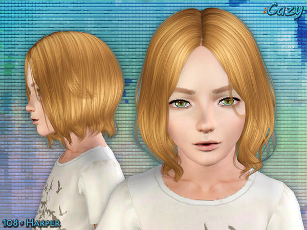 Fringed bob hairstyle Harper by Cazy for Sims 3
