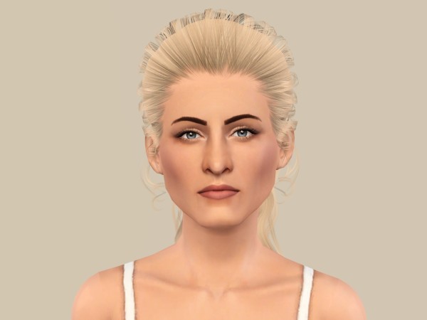 Wrapped high ponytail hairstyle NewSea`s Jessica retextured by Fanaskher for Sims 3