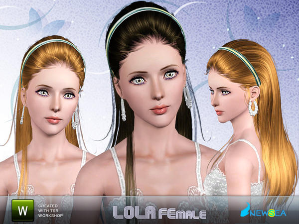 Lola simple headband hairstyle by NewSea for Sims 3