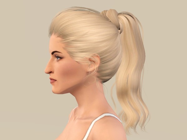 Wrapped high ponytail hairstyle NewSea`s Jessica retextured by Fanaskher for Sims 3