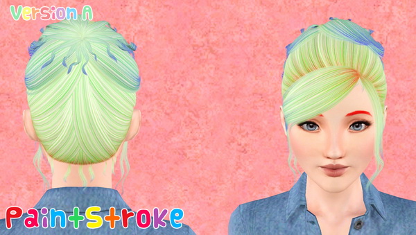 Cazy My Will french bun hairstyle retextured by Katty for Sims 3
