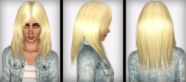 Long shiny hairstyle Nightcrawler`s 16 retextured by Forever and Always for Sims 3