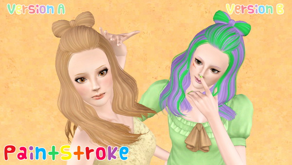 Bow top hairstyle SkySims Hair 093 retextured by Katty for Sims 3