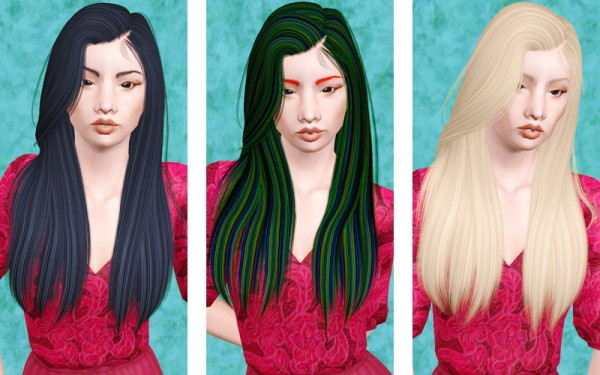Sensual hairstyle Alesso’s Eve retextured by Beaverhausen for Sims 3