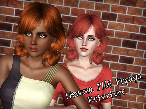 Rolled tails hairstyle Newsea`s Papaya retextured by Forever and Always for Sims 3