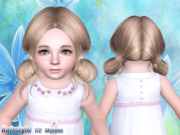Double side twist ponytails hairstyle 172 by Skysims for Sims 3