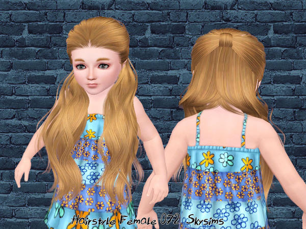 Half back up hairstyle 072 by Skysims for Sims 3