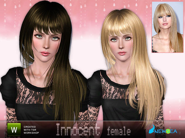  Innocent layered straight bangs hairstyle by NewSea for Sims 3