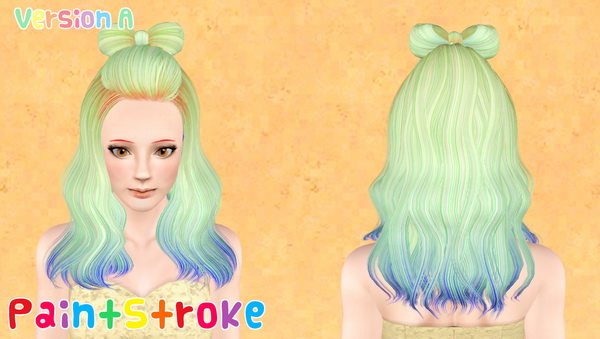 Bow top hairstyle SkySims Hair 093 retextured by Katty for Sims 3