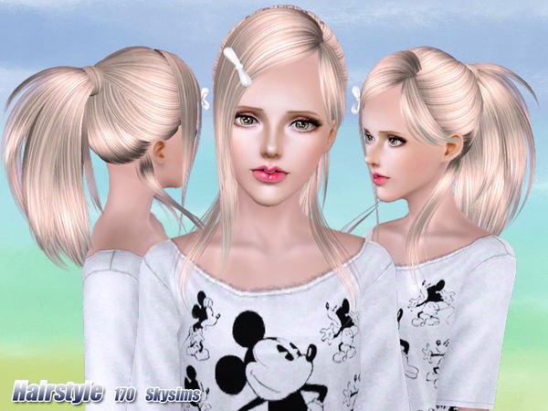 High ponytail hairstyle 170 by Skysims for Sims 3