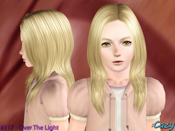 Straight long hairstyle  Over The Lights by Cazy for Sims 3
