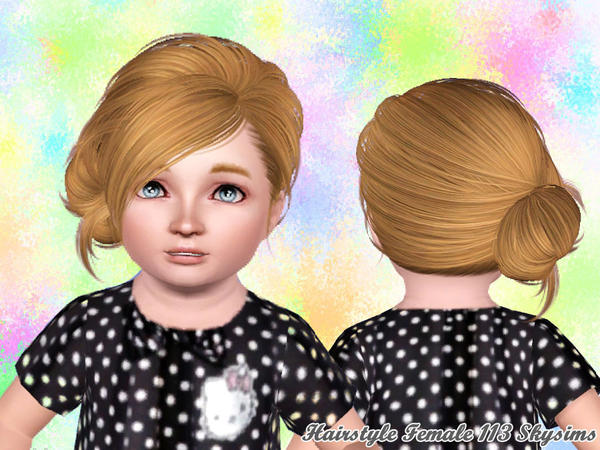 Radiant side bun hairstyle 113 by Skysims for Sims 3