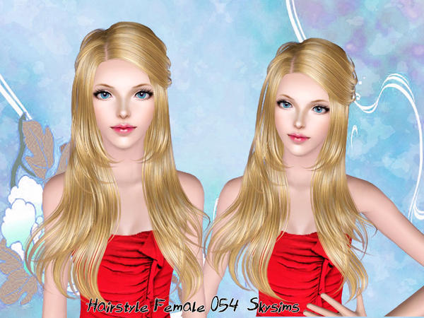 Long and Silky hairstyle 054 by Skysims for Sims 3