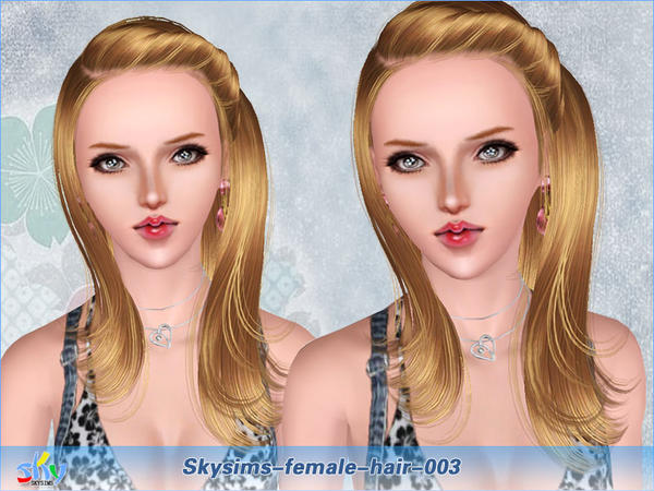 Half up hairstyle 003 by Skysims for Sims 3