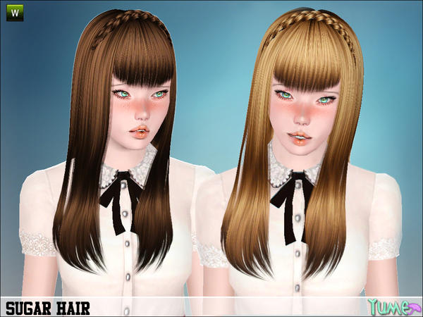 Braided Headband Sugar hairstyle Yume by Zauma for Sims 3