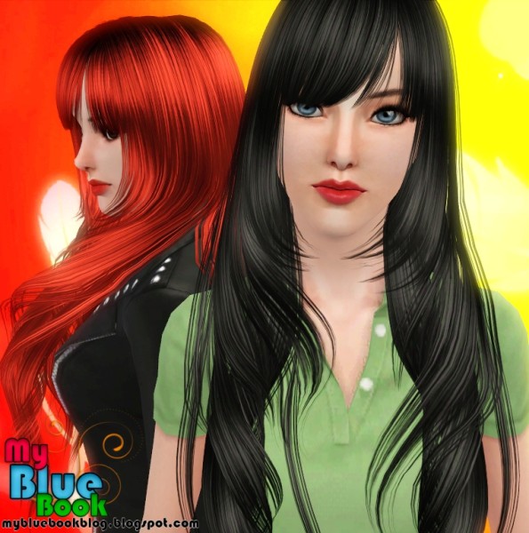 Straight with bangs hairstyle retextured by TumTum Simiolino for Sims 3