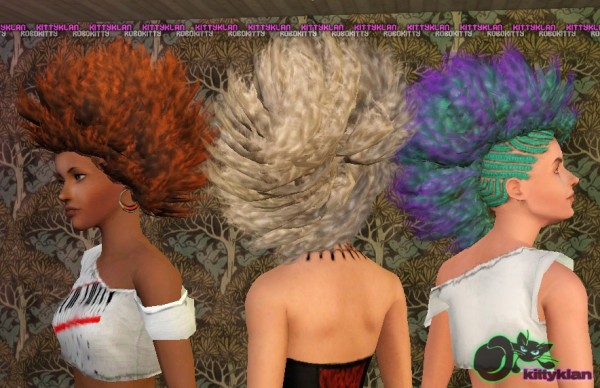 Half braided afros hairstyle by robokitty for Sims 3