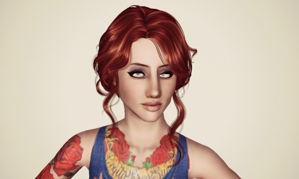 Latino bun hairstyle NewSea`s SweetSlumber retextured by Marie Antoinette for Sims 3