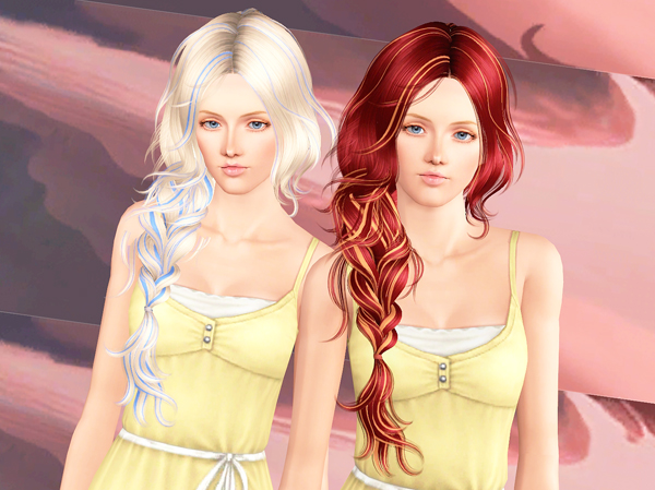 NewSea`s Moonrise streaked hairstyle retextured by Brad for Sims 3