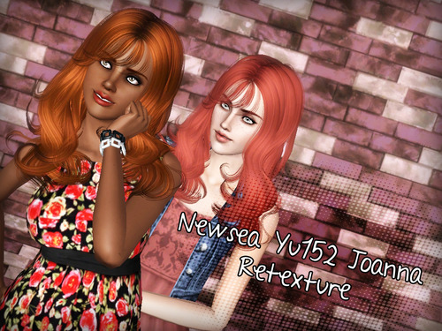 Wavy with bangs hairstyle NewSea`s Joanna edited by Forever and Always for Sims 3