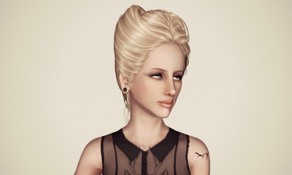 Horned hairstyle NewSea`s Swan retextured by Marie Antoinette for Sims 3