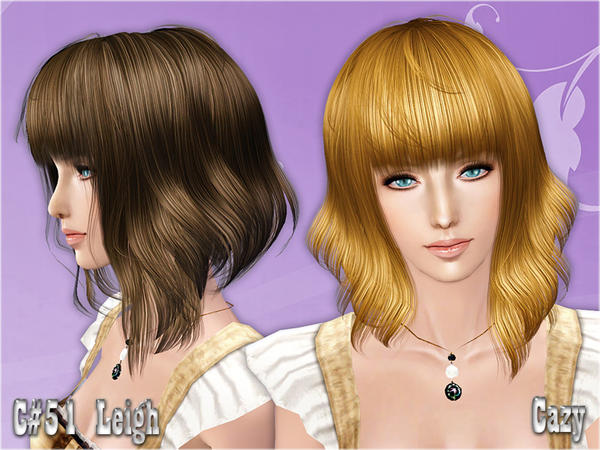 Leigh Assimmetrical hairstyle by Cazy for Sims 3