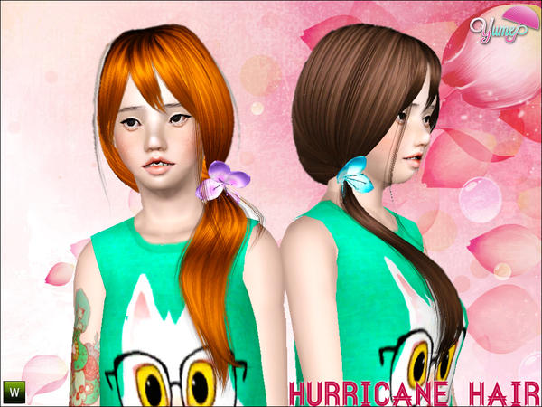 Yume Hurricane orchid hairstyle by Zauma for Sims 3