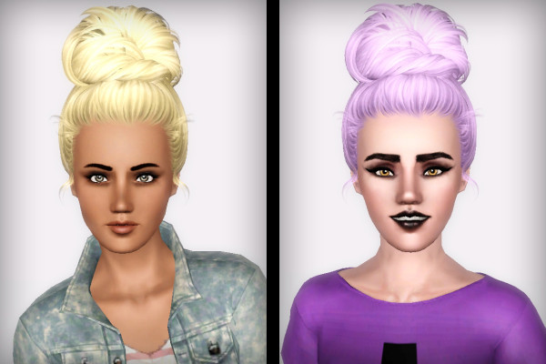 High topknot hairstyle Skysims 128 retextured by Forever and Always for Sims 3
