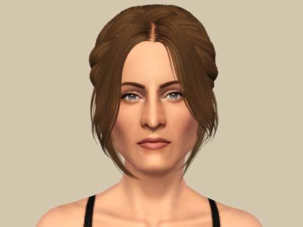 Audrey chignon hairstyle Skysims 116 retextured by Fanaskher for Sims 3