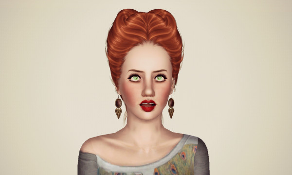 Horned hairstyle NewSea`s Swan retextured by Marie Antoinette for Sims 3