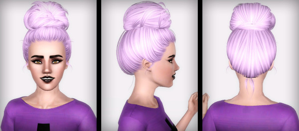 High topknot hairstyle Skysims 128 retextured by Forever and Always for Sims 3