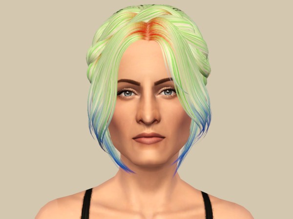 Audrey chignon hairstyle Skysims 116 retextured by Fanaskher for Sims 3