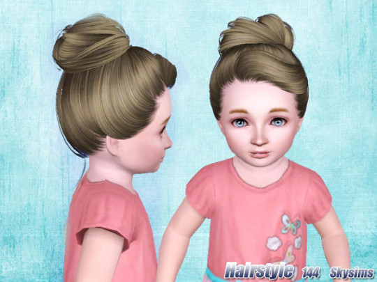 Round topknot hairstyle 144 by Skysims - Sims 3 Hairs