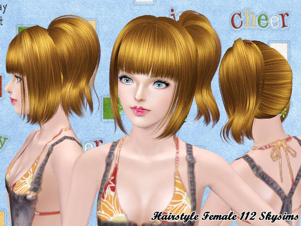 Ravishing ponytail hairstyle 112 by Skysims for Sims 3