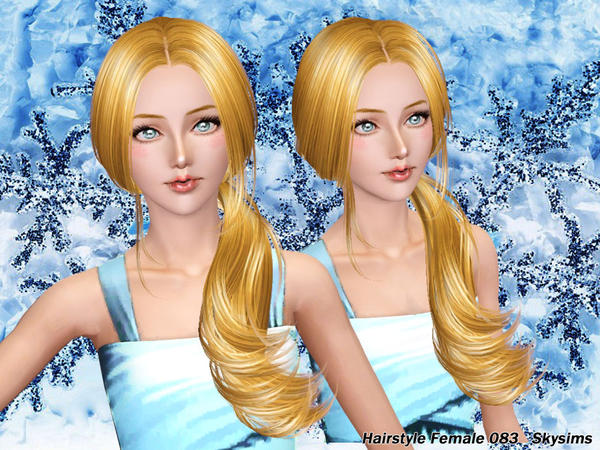 Big side ponytail hairstyle 083 by Skysims for Sims 3