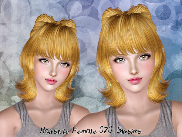 Bow hairstyle 070 by Skysims for Sims 3