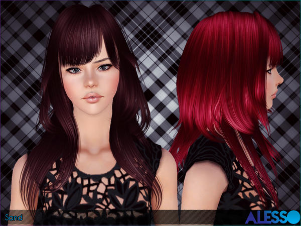 Sand dimensional stairs hairstyle by Alesso for Sims 3