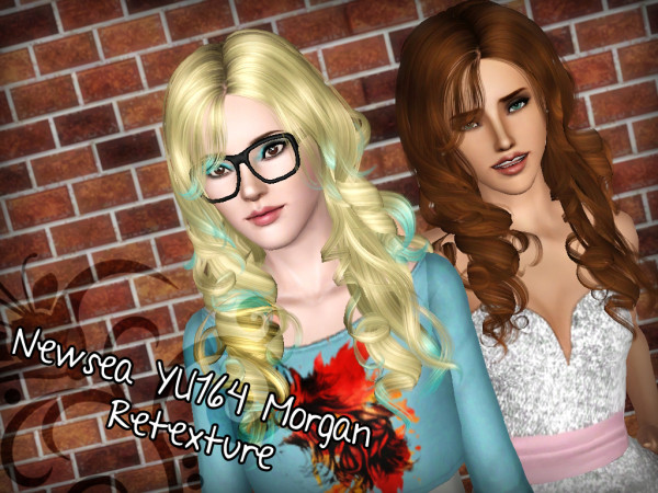 Large loops hairstyle Newsea`s Morgan retextured by Forever and Always for Sims 3