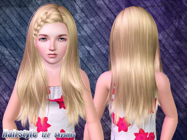 Braided bangs hairstyle 127 by Skysims for Sims 3