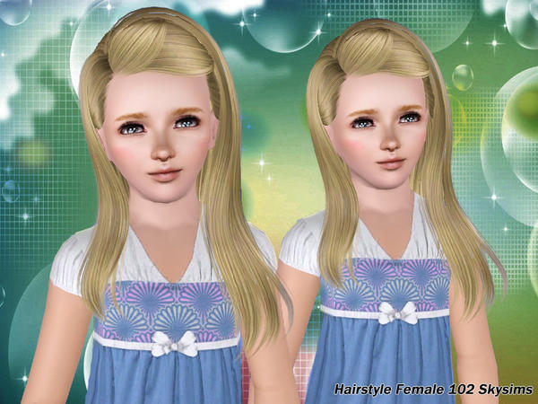 Mediul lengh hairstyle 102 Skyims  for Sims 3