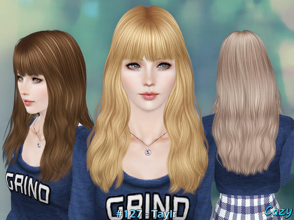 Taylr Hairstyle with bangs by Cazy for Sims 3