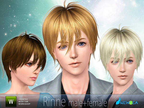 Rinne modern cut hairstyle by NewSea for Sims 3