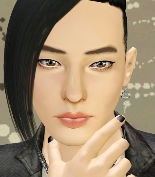 Assymetrical shaved hairstyle G Dragon by Jasumi for Sims 3