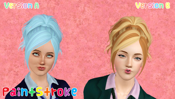 Wavy top ponytail hairstyle Skysims 132 retextured by Katty for Sims 3