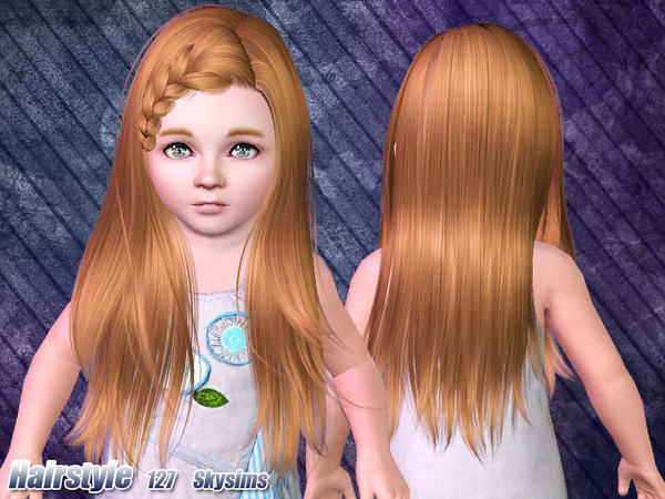 Braided bangs hairstyle 127 by Skysims for Sims 3