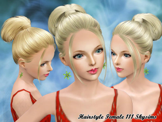 Heavenly height ponytail hairstyle 111 by Skysims - Sims 3 Hairs