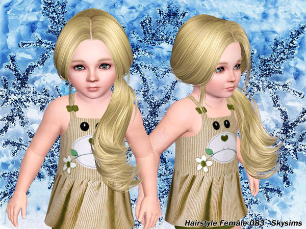 Big side ponytail hairstyle 083 by Skysims for Sims 3